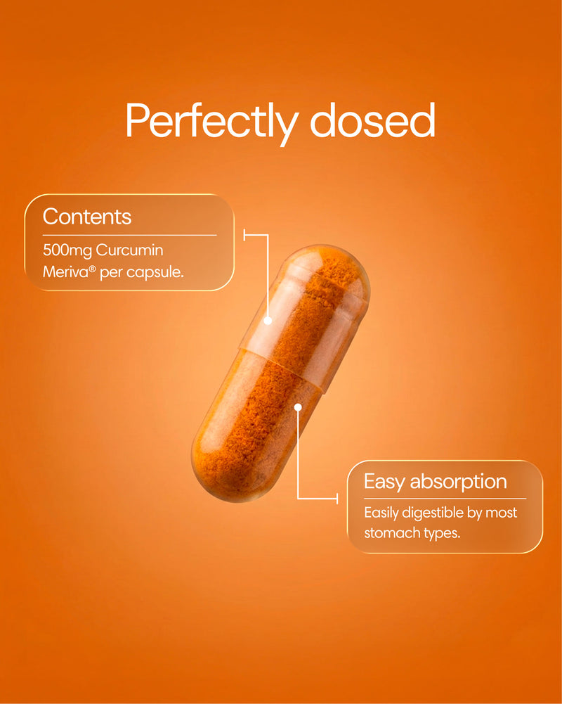 Clearly brand curcumin capsules showing soft gel capsules in a blister pack, highlighting natural turmeric supplement for joint support.
